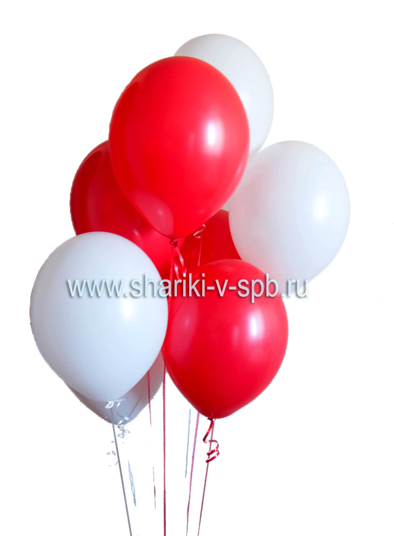 белые и красные воздушные шарики